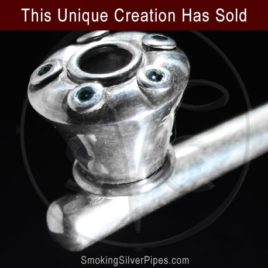 Smoking Silver pure silver pipe for smoking, Morning Dew is handmade. SOLD