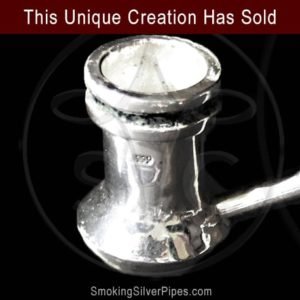 Smoking Silver small pipe for smoking, Shamrock Circlet is handmade from pure silver. SOLD