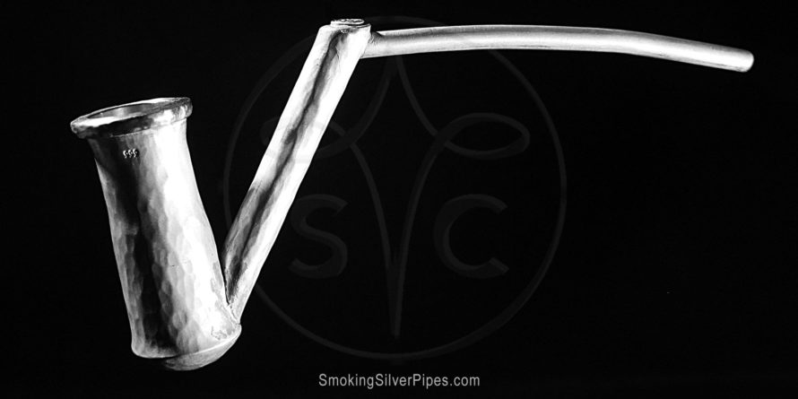 Smoking Silver pure silver pipe for smoking, Vulcan's Choice is handmade.