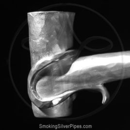 Smoking Silver pure silver pipe for smoking, Aries Flair is handmade.