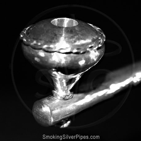 Smoking Silver pure silver pipe for smoking, Braided Charm is handmade.