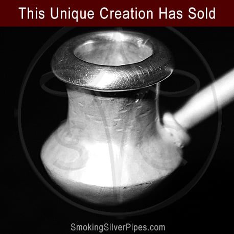 Smoking Silver pure silver pipe for smoking, Celestial Halo is handmade. SOLD