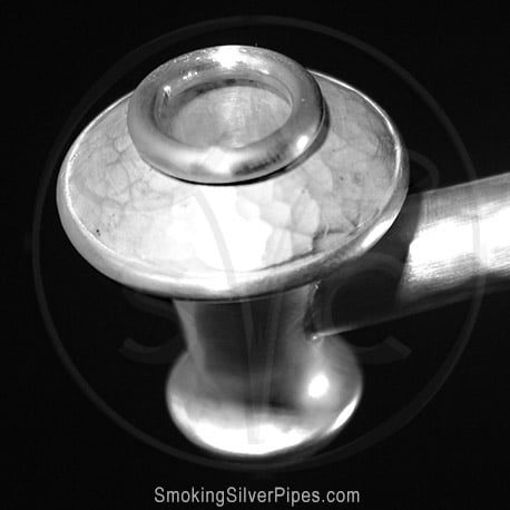 Smoking Silver pure silver pipe for smoking, Crested Affluence is handmade.