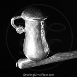 Smoking Silver pure silver pipe for smoking, Hidden Intrigue is handmade.