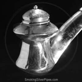 Smoking Silver pure silver pipe for smoking with lid, Poetic Pause is handmade.