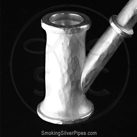 Smoking Silver pure silver pipe for smoking, Silver Satin is handmade.