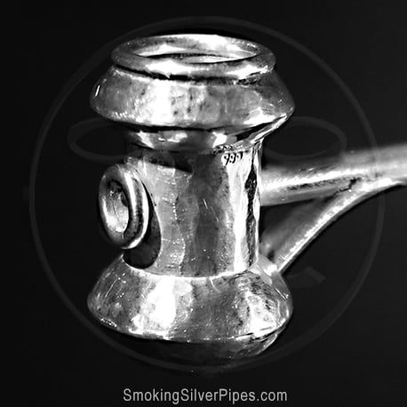 Smoking Silver metal pipe for smoking, Timeless Appeal is handmade from pure silver.