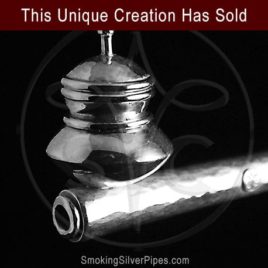 Smoking Silver small pipe for smoking with lid, Captivating Essence is handmade from pure silver. SOLD