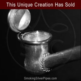 Smoking Silver pure silver pipe for smoking, Braided Mystery is handmade. SOLD